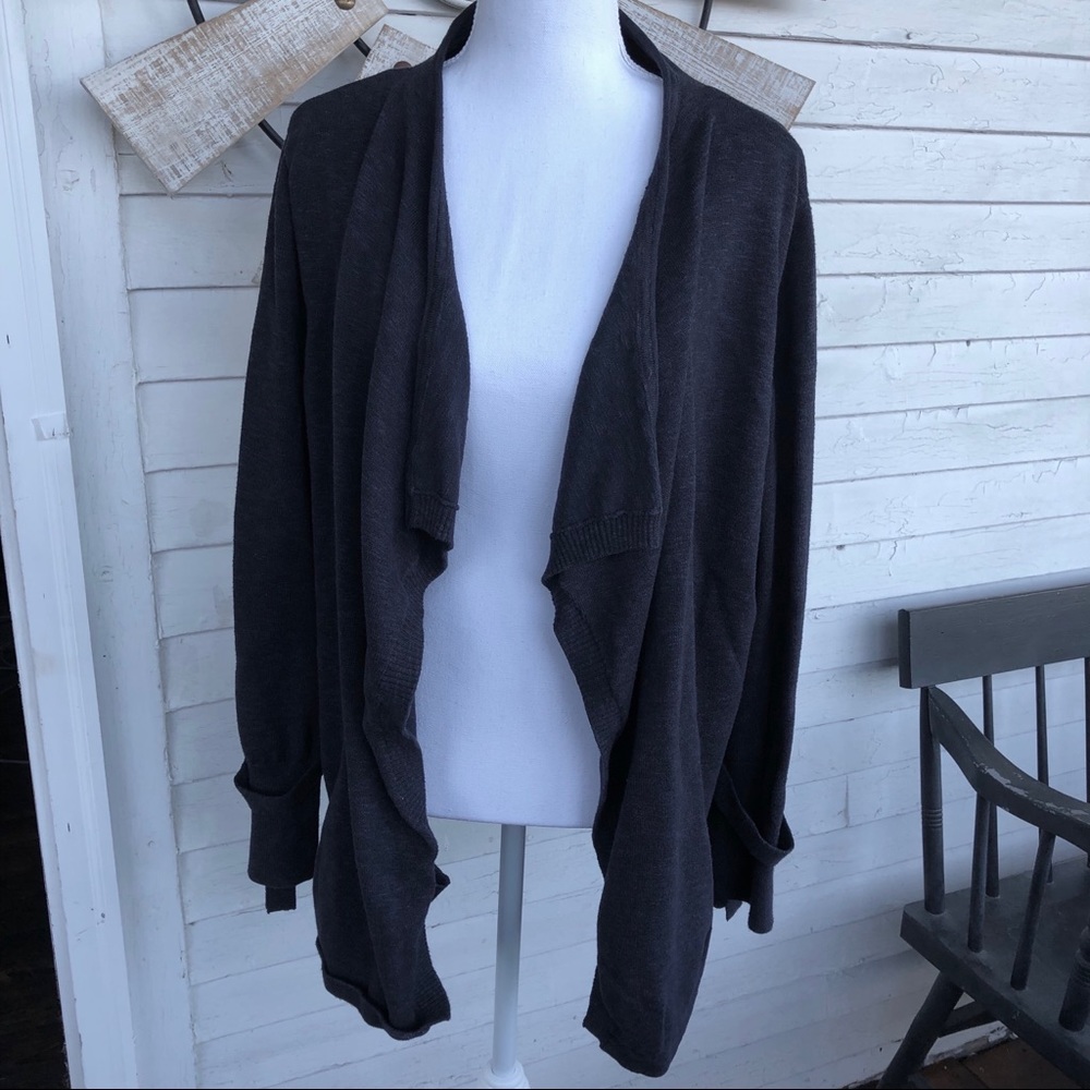 Navy Blue Cardigan Sweater with Buckle Detail - Picture 3 of 7